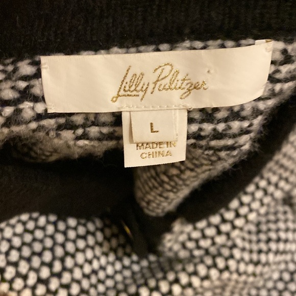 Lilly Pulitzer Monochrome Button-Up Cardigan size L - Picture 6 of 7